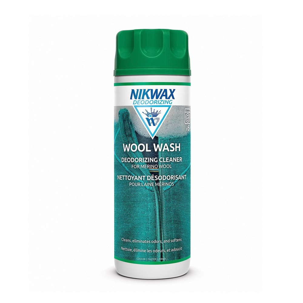 Nikwax Wool Wash, 300ml, Deodorize wool items, wool layers, safely cleans merino