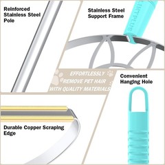 63-Inch Multi-Surface Carpet Rake – Quick Pet Hair Clean-Up for Furniture & Rugs
