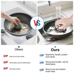 7PCS Steel Wool Scrubber Pads, Stainless Set with 1PCS Silver