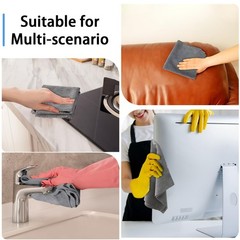 Niurewan 75 Pack Microfiber Cleaning Cloth Roll,Reusable 10×10 inches, Grey