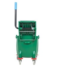26 QT Green Space Saving Combo Mop Bucket and Side Press Wringer Lavex