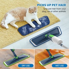 Spray Wet Mops for Hardwood Floor Green Mop with 5 Pads,