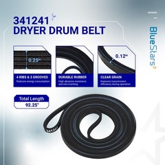 BlueStars 4392065 Dryer 92.25 inches x 0.25 inches, Black, White, Silver