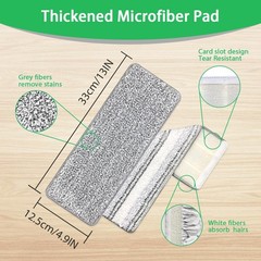8 Pack Microfiber Flat Mop Pads Compatible with JOYMOOP, Oshang, White+grey