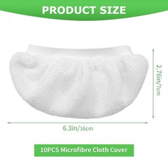 10 Pack Universal Steam Mop Pads, Pads for Handheld White