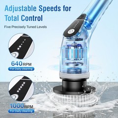 Electric Spin Scrubber, Cordless Cleaning Brush with 8 Replaceable Heads, Fiv…