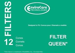 EnviroCare Replacement Vacuum Filter Cones for Filter Queen Vacuums 12 Cones,…