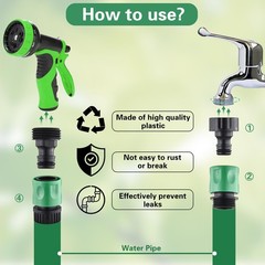 16 Pieces Garden Hose Quick Connect Fittings 3/4 Inch Plastic 16 PS, Green