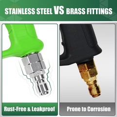 Pressure Washer Short Gun with Swivel 3/8″ Male Plug & 1/4”Quick Short, Green
