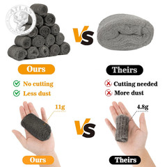 MAQIHAN Steel Wool Pads 0000 15PCS – Steel Wool 0000 Roll Glass Wood Fabric Meta