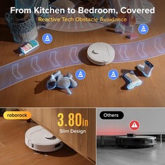 roborock Qrevo S Pro Robot Vacuum and Mop, 18,500Pa Suction, White
