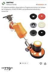 Sanitmax 17″ Floor Buffer Scrubber Polisher Machine with 3.4 Gallon Tank, 2.0 HP