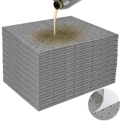 100PC Oil Absorbent Pads 13″x10″ Meltblown Mats | Hand-Tear Lines for Workshop,