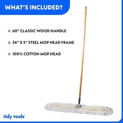 Commercial Dust Mop & Floor Sweeper, 36 in. Dust Mop for Hardwood Floors, Cot…