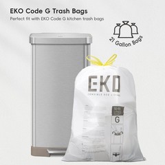 EKO Hudson Matte Stainless 75 Liter/20 Gallon Step Trash Can with Rear Trash …