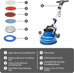 Core 15″ Heavy Duty Floor Buffer & Scrubber for All Surfaces