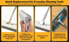 Garne Mop Handle Clip Stainl Steel Steel Clip on Dust Mop Handle: