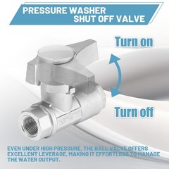 TasuoX Ball Valve Pressure Washer, 3/8″ Quick Connect 3/8 inches, Silver