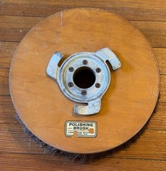 Vintage Wooden CLARKE SANDING MACHINE Scrubbing and Polishing Brushes – 11″