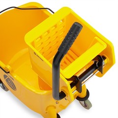 33 Quart Commercial Mop Bucket with Side Press Wringer, Yellow