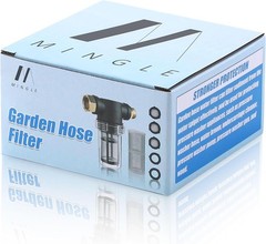 M MINGLE Garden Hose Filter for Pressure Washer inlet Water, Inline Black