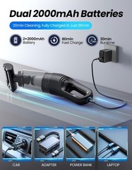 Handheld Vacuum Cordless, 26,000 Pa High Power Suction, Portable Rechargeable…