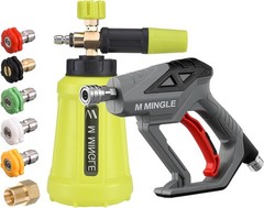 M MINGLE High Pressure Washer Gun Snow Foam Black, Green, Red, White, Yellow