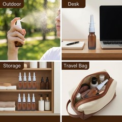 30ml 6PCS /1 Ounce Amber Glass Empty Nasal Sprayers Bottle amber