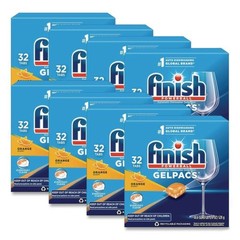 FINISH 81053CT Box of 32 Dish Detergent Gelpacs – Orange Scent (8/CT) New