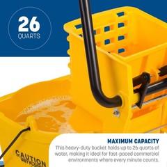 SPARTA Commercial Mop Bucket With Side Press Wringer, Floor 26 Quart, Blue