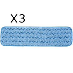 LOT OF 3 RUBBERMAID HYGEN Q410 MICROFIBER MOP PAD 18″ BLUE