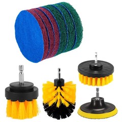 Kichwit 4 Inch Drill Power Brush Tile Scrubber 4 + 2 Inch, Multicolor