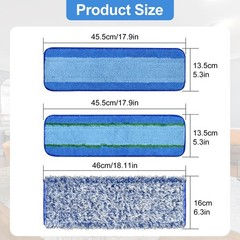 8 Pack Microfiber Cleaning Pad for Bona, 4+2+2blue&grey