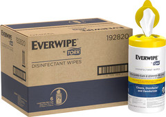 EVERWIPE Disinfectant Cleaning Wipes 7″ x 7″ Wipes, 75/Can – Case of 6 Canisters