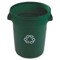 Rubbermaid Commercial 1788472 Round Recycling Bin, Green, 22″ Dia, Polyethylene