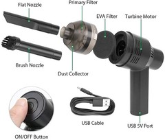 Honlibey New Cordless Mini Computer Vacuum, Portable Black-brushed Motor
