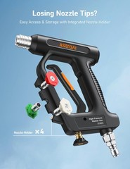 AstroAI Short Pressure Washer Gun with Swivel – High Short, Black