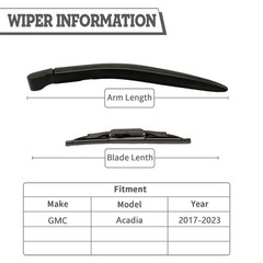 Rear Wiper Arm & Blade Kit, Exact-Fit Replacement for 2017-2023 GMC Acadia, O…