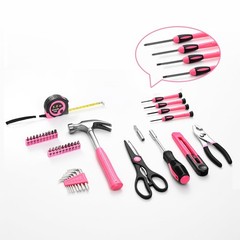HANGYING 39 Piece Pink Tool Set for Women, All Purpose Household Hand Tool Ki…