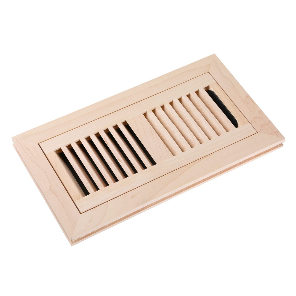 Homewell Maple Wood Floor Register, Flush Mount 4×10 Inch with Damper,