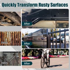 2-in-1 Rust Converter Metal Primer, Black Paint for Metal, Rust Conversion P…