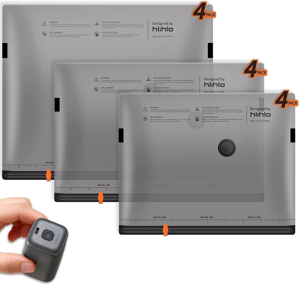 Rechargeable Wireless Pump Vacuum Bags, Portable Storage Bags for Travel and