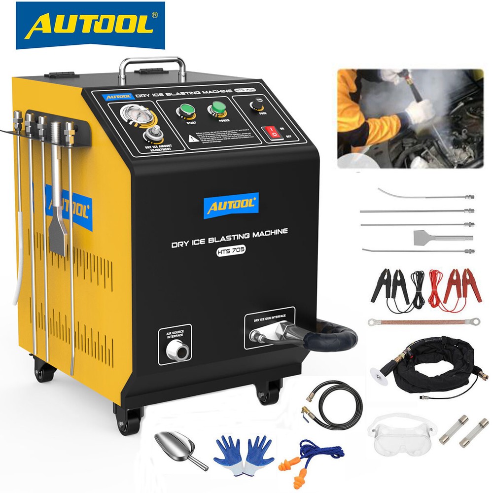 AUTOOL Dry Ice Blasting Cleaning Machine Dry Ice Blaster for Car Ships Aviation