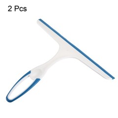 2Pcs Shower Squeegee Glass Wiper with Hanging Hole 210mm Blue
