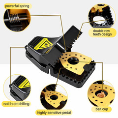6-Pack Mouse Traps, Small Trap Indoor for – 610, black + yellow