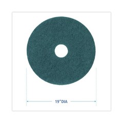 Boardwalk 4019GRE 19 in. Heavy-Duty Scrubbing Floor Pads – Green (5/Carton) New