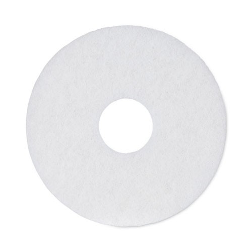 Boardwalk Polishing Floor Pads, 12″ Diameter, White, 5/Carton