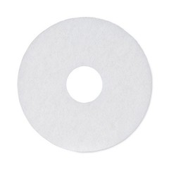 Boardwalk Polishing Floor Pads, 12″ Diameter, White, 5/Carton