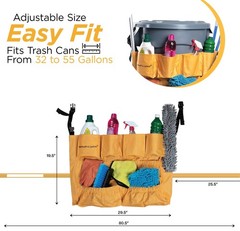 Yellow Trash Can Caddy Bags For Garbage Bins | Brute Compatible | Fits 32-55