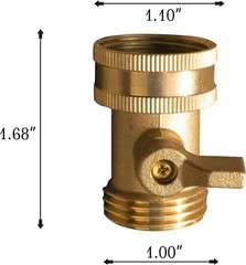 Xiny Tool Brass Garden Hose Shut Off Valve, 2 Pack Heavy Duty 2 Pack, Gold